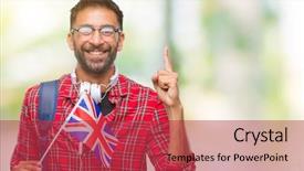  Presentation with math cubic roots of unity complex number - Theme featuring indian kingdoms - adult hispanic student man holding background and a  colored foreground