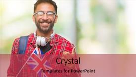  Presentation with united kingdom - Beautiful PPT layouts featuring indian kingdoms - adult hispanic student man holding backdrop and a  colored foreground