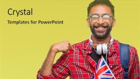  Presentation with student subscription - Amazing theme having indian kingdoms - adult hispanic student man holding backdrop and a  colored foreground