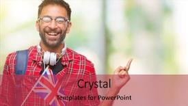  Presentation with united kingdom constitutional law - Slide deck consisting of indian kingdoms - adult hispanic student man holding background and a  colored foreground