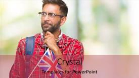  Presentation with united kingdom constitutional law - Colorful PPT theme enhanced with indian kingdoms - adult hispanic student man holding backdrop and a  colored foreground