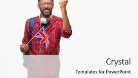  Presentation with united kingdom - Slides with indian kingdoms - adult hispanic student man holding background and a  colored foreground