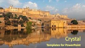  Presentation with india fort - Audience pleasing slides consisting of indian landmark - amer amber fort backdrop and a red colored foreground