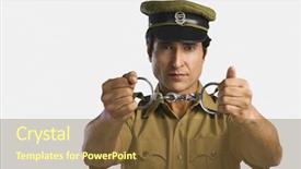  Presentation with indian law - Amazing slides having indian law - portrait of a policeman holding backdrop and a tawny brown colored foreground