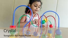  Presentation with play - Slide set enhanced with indian little girl play background and a coral colored foreground