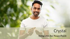  Presentation with aromatherapy oil - Slide deck consisting of indian man applying essential oil background and a soft green colored foreground