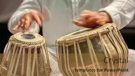 Presentation with indian traditional - Cool new PPT theme with indian man playing the tabl backdrop and a coral colored foreground