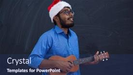  Presentation with latin america - Slide deck enhanced with indian-man-wearing-santa-claus background and a ocean colored foreground