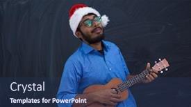  Presentation with latin america - Colorful PPT theme enhanced with indian-man-wearing-santa-claus backdrop and a ocean colored foreground