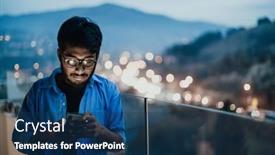  Presentation with blue night - PPT layouts with indian-man-with-glasses background and a ocean colored foreground