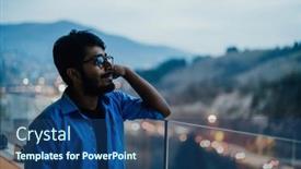  Presentation with blue night - Slides having indian-man-with-glasses background and a ocean colored foreground