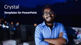  Presentation with blue night - Presentation consisting of indian-man-with-glasses background and a navy blue colored foreground
