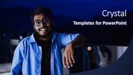  Presentation with blue night - PPT layouts having indian-man-with-glasses background and a navy blue colored foreground