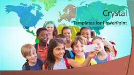  Presentation with nurse and mobile phone - Audience pleasing PPT theme consisting of indian map - cute pupils using mobile phone backdrop and a cyan colored foreground