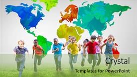  Presentation with friends - Colorful theme enhanced with indian map - happy friends running backdrop and a yellow colored foreground