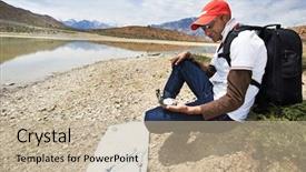  Presentation with couples hiking the mountains - Amazing slide set having honey with honeycomb and wax on green leaves note shallow depth of field backdrop and a coral colored foreground