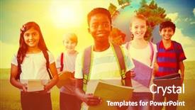  Presentation with indian - Slide deck with indian map - smiling little school kids background and a crimson colored foreground