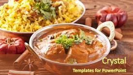  Presentation with indian food - Amazing PPT layouts having indian meal with curry backdrop and a red colored foreground