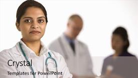  Presentation with indian woman - PPT theme featuring indian mid adult woman doctor background and a light gray colored foreground