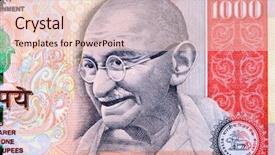  Presentation with note - Presentation theme featuring indian money - gandhi on 1000 rupee note background and a lemonade colored foreground