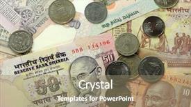  Presentation with indian - Beautiful theme featuring indian money backdrop and a coral colored foreground