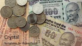  Presentation with indian - Colorful slides enhanced with indian money backdrop and a coral colored foreground