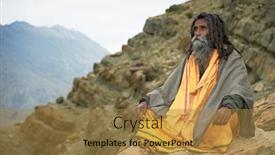  Presentation with meditation - Slide deck consisting of indian monk sadhu at meditation background and a gold colored foreground