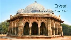  Presentation with garden city - Beautiful presentation theme featuring indian monuments - ancient architecture - lodi garden backdrop and a light blue colored foreground