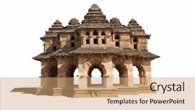  Presentation with hampi - PPT theme consisting of indian monuments - beautiful lotus temple in hampi background and a coral colored foreground