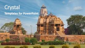  Presentation with monuments - PPT layouts having indian monuments - devi jagdamba temple and mahadev background and a teal colored foreground