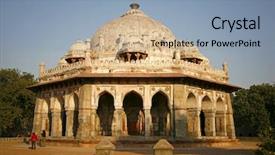  Presentation with india - Beautiful PPT theme featuring indian monuments - humayun tomb delhi india backdrop and a  colored foreground
