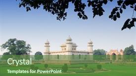  Presentation with agra - Presentation having indian monuments - itimad-ud-daulah or baby taj background and a tawny brown colored foreground