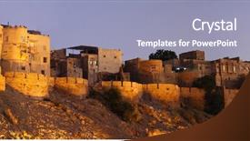 Presentation with india fort - Colorful slide set enhanced with indian monuments - jaisalmer fort - rajasthan india backdrop and a light blue colored foreground