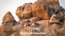  Presentation with hampi - Audience pleasing presentation design consisting of indian monuments - old temple between stones backdrop and a coral colored foreground