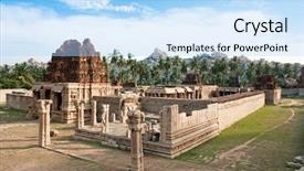  Presentation with pearls - Amazing presentation theme having indian monuments - view of the ruins which backdrop and a light blue colored foreground