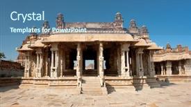  Presentation with hampi - Colorful theme enhanced with indian monuments - vittala hindu temple in hampi backdrop and a  colored foreground
