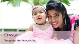  Presentation with baby girl - Theme featuring indian mother and baby girl background and a pink colored foreground