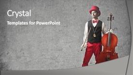  Presentation with classical music - PPT theme with indian music classical - particular cellist background and a gray colored foreground