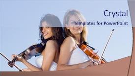  Presentation with beach - Amazing slides having indian music classical - two violinist on beach backdrop and a sky blue colored foreground