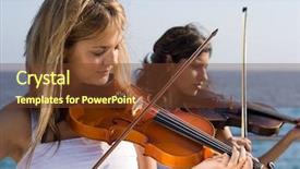  Presentation with beach - Audience pleasing presentation consisting of indian music classical - two violinist on beach backdrop and a tawny brown colored foreground