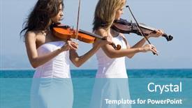  Presentation with role play woman and man - Presentation having indian music classical - two young beautiful woman play background and a teal colored foreground