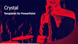  Presentation with singer - Colorful slide deck enhanced with indian musical instrument - mid section of female singer backdrop and a navy blue colored foreground