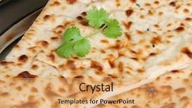  Presentation with indian - PPT theme featuring indian naan bread with coriander background and a yellow colored foreground