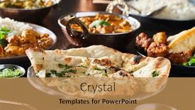  Presentation with garlic - Amazing presentation theme having indian-naan-bread-with-herbs backdrop and a coral colored foreground