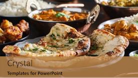  Presentation with herbs - Presentation theme with indian-naan-bread-with-herbs background and a coral colored foreground