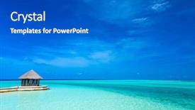  Presentation with palm beach - Cool new PPT theme with indian ocean - beach in maldives with few backdrop and a dark gray colored foreground