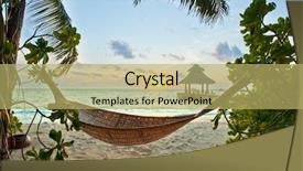  Presentation with tropical beach sunset - Audience pleasing presentation consisting of indian ocean - empty hammock in the tropical backdrop and a yellow colored foreground
