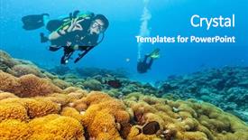  Presentation with coral reef - Presentation featuring indian ocean - scuba diver explore a coral background and a teal colored foreground