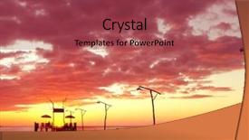  Presentation with choose a path - Amazing PPT theme having indian ocean - sundown serenity path backdrop and a tawny brown colored foreground