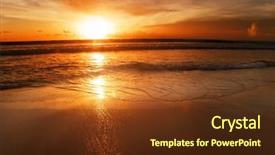  Presentation with bali - Amazing presentation theme having indian ocean - sunset on the tropical beach backdrop and a tawny brown colored foreground